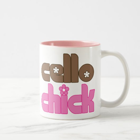 Tasse 2 Couleurs Poussin mignon de violoncelle (Droit)