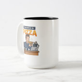 Tasse 2 Couleurs Powered by Pizza - Funny Programmer & Gamer at Wor (Devant gauche)