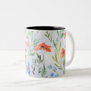 Tasse 2 Couleurs Prairie colorée de fleurs sauvages de printemps