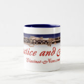 Tasse 2 Couleurs Pratique et espoir avec le Linage Bleu (Centre)