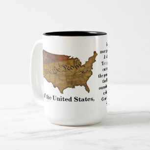 Tasse 2 Couleurs Préambule de la Constitution des États-Unis