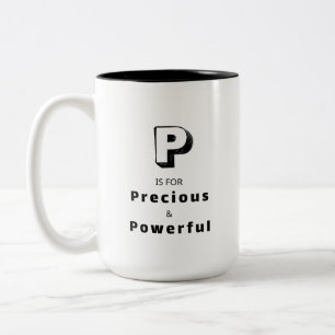 Tasse 2 Couleurs Précieux et Puissant P - Luxe Personnalisé