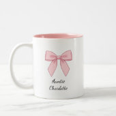 Tasse 2 Couleurs Pregnancy Announcement Gift For Aunt Bow (Gauche)