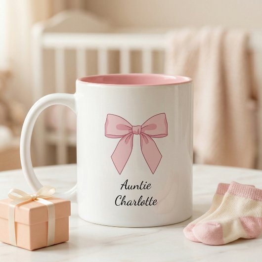 Tasse 2 Couleurs Pregnancy Announcement Gift For Aunt Bow