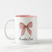 Tasse 2 Couleurs Pregnancy Announcement Gift For Aunt Proud Bow (Gauche)
