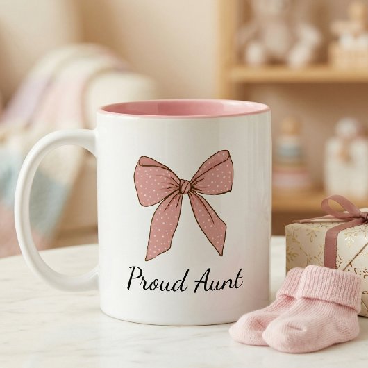 Tasse 2 Couleurs Pregnancy Announcement Gift For Aunt Proud Bow
