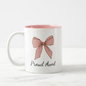 Tasse 2 Couleurs Pregnancy Announcement Gift For Aunt Proud Bow (Gauche)