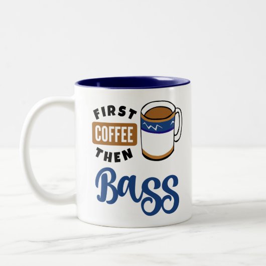 Tasse 2 Couleurs Premier Café Puis Basse Musique Lover (Gauche)