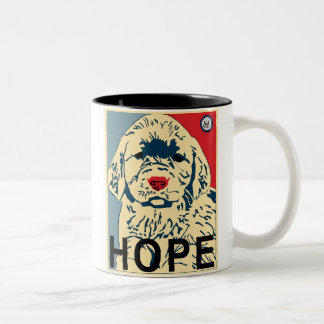 Tasse 2 Couleurs premier chiot d'obama - espoir