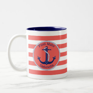 Tasse 2 Couleurs Premier compagnon d'Ancre de corail nautique de