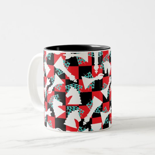 Tasse 2 Couleurs Premier déplacement des échecs (Devant gauche)