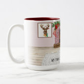 Tasse 2 Couleurs Première Personnaliser de Noël du chien (Gauche)