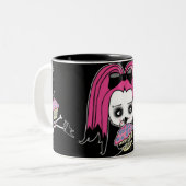 Tasse 2 Couleurs Prenez garde des petits gâteaux ! (Devant gauche)