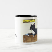 Tasse 2 Couleurs Prenez une bonne journée de chatte (Centre)