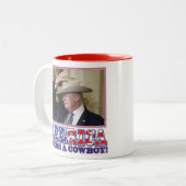Tasse 2 Couleurs Président Trump American Cowboy (Devant gauche)