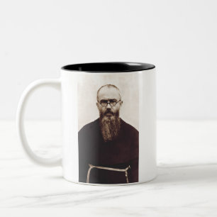 Tasse 2 Couleurs Prêtre catholique polonais Saint Maximilian Kolbe