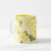 Tasse 2 Couleurs Pretty Yellow Summer Floral Pattern (Devant gauche)