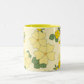 Tasse 2 Couleurs Pretty Yellow Summer Floral Pattern (Centre)