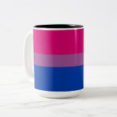 Tasse 2 Couleurs Pride bisexuelle (Bi Drapeau) (Devant gauche)