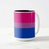 Tasse 2 Couleurs Pride bisexuelle (Bi Drapeau) (Devant droit)