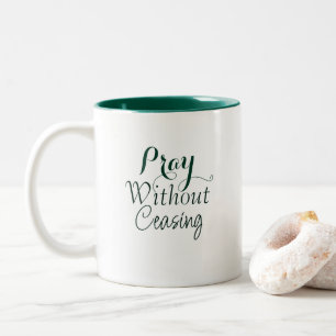 Tasse 2 Couleurs Prière Bible Verse Prière chrétienne Vert et Blanc