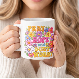 Tasse 2 Couleurs Prière Espoir Ne vous inquiétez pas Fleurs de St.
