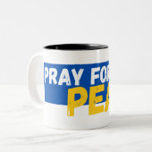 Tasse 2 Couleurs Priez pour la paix (Devant gauche)