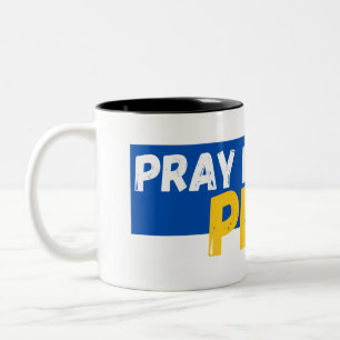 Tasse 2 Couleurs Priez Pour La Paix, Priez Pour L'Ukraine