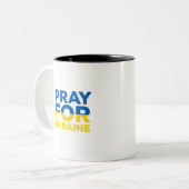 Tasse 2 Couleurs Priez Pour L'Ukraine (Devant gauche)