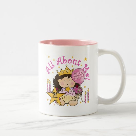 Tasse 2 Couleurs Princess All About Me 4th Birthday Tshirts (Droit)