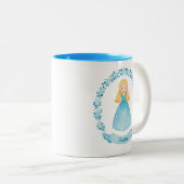 Tasse 2 Couleurs Princesse Bleue Cute Personnalisée (Devant droit)
