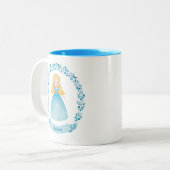 Tasse 2 Couleurs Princesse Bleue Cute Personnalisée (Devant gauche)