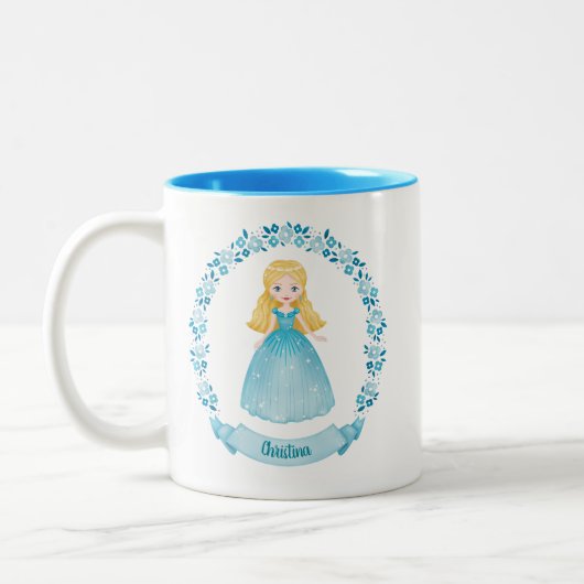 Tasse 2 Couleurs Princesse Bleue Cute Personnalisée (Gauche)