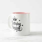 Tasse 2 Couleurs "Princesse d'anniversaire" (Devant gauche)
