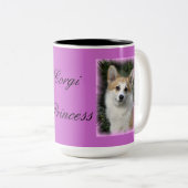 Tasse 2 Couleurs Princesse de corgi (Devant droit)