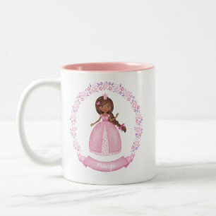 Tasse 2 Couleurs Princesse Ethnique Rose Cute Personnalisée