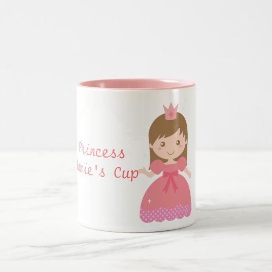 Tasse 2 Couleurs Princesse mignonne, rose pour de petites filles (Centre)