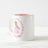Tasse 2 Couleurs Princesse Rose Cute Personnalisée (Devant gauche)