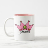 Tasse 2 Couleurs Princesse rose de diadème (Gauche)