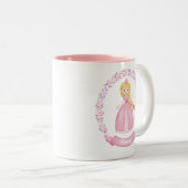 Tasse 2 Couleurs Princesse rose mignon personnalisée (Devant droit)
