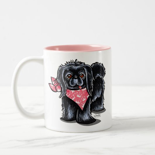 Tasse 2 Couleurs Princesse rose Pekingese (Gauche)