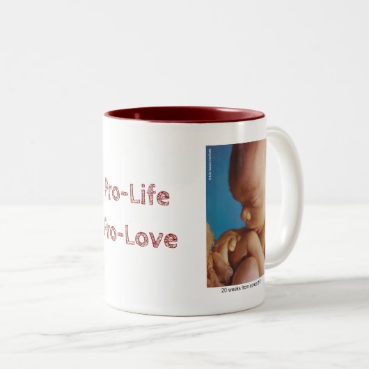 Tasse 2 Couleurs Pro-Life Pro-Love (Devant droit)