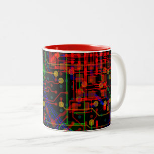 Tasse 2 Couleurs Processus de routage personnalisé Geek électroniqu