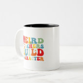 Tasse 2 Couleurs Prof bizarre Construit Caractère Prof Groovy  (Devant gauche)