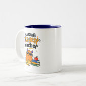 Tasse 2 Couleurs Prof de chat drôle (Devant gauche)