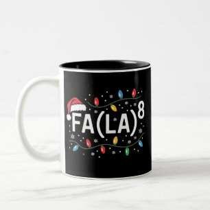 Tasse 2 Couleurs Prof de maths amusant Noël Santa Fa La (LA)8