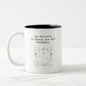 Tasse 2 Couleurs Prof de maths drôle humour | Élèves variables (Gauche)