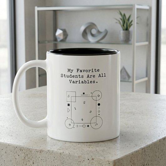 Tasse 2 Couleurs Prof de maths drôle humour | Élèves variables