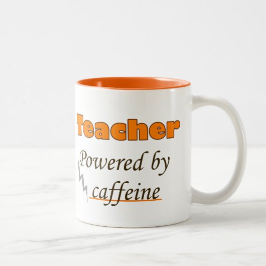 Tasse 2 Couleurs Professeur alimenté par la caféine (Droit)