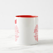 Tasse 2 Couleurs Professeur Apple Typographie Rouge et Blanc (Centre)